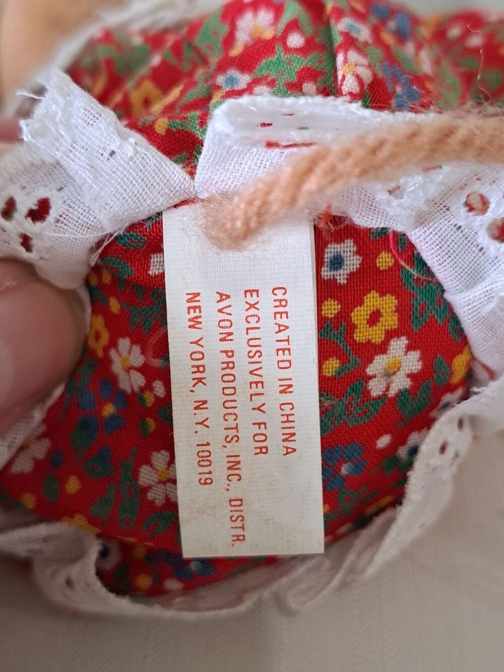 Vintage 80's Miss Molly Mouse Pomander Floral Dress Christmas Decor 1980s Avon - Picture 7 of 11